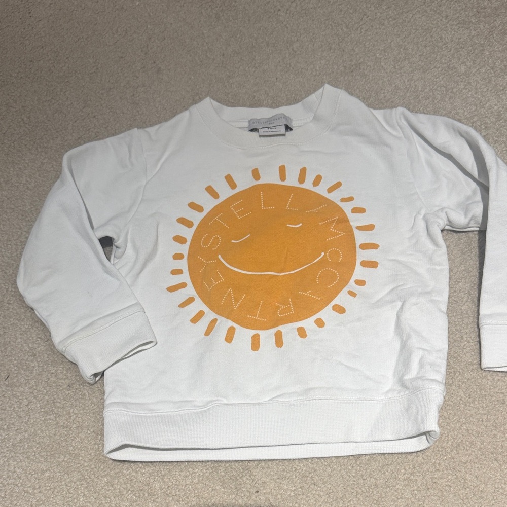 Stella McCartney Kids White Sweatshirt with Orange Sun
